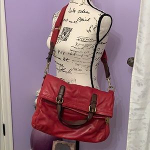 Fossil Large Red Leather Bag